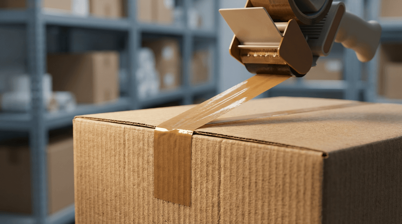 Electronics package being prepared for shipment